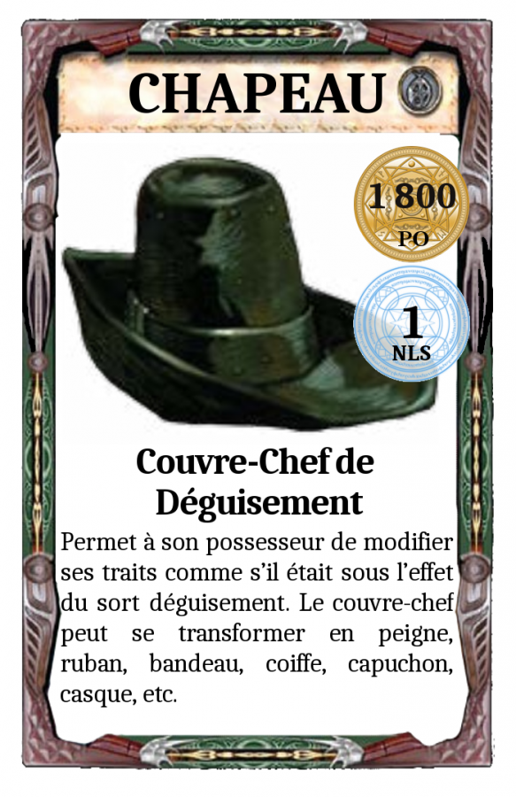 Chapeau - Couvre chef de déguisement